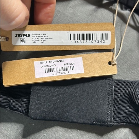 NWT- SKIMS COTTON UNDERWIRE jersey BRA | SOOT - Picture 3 of 3